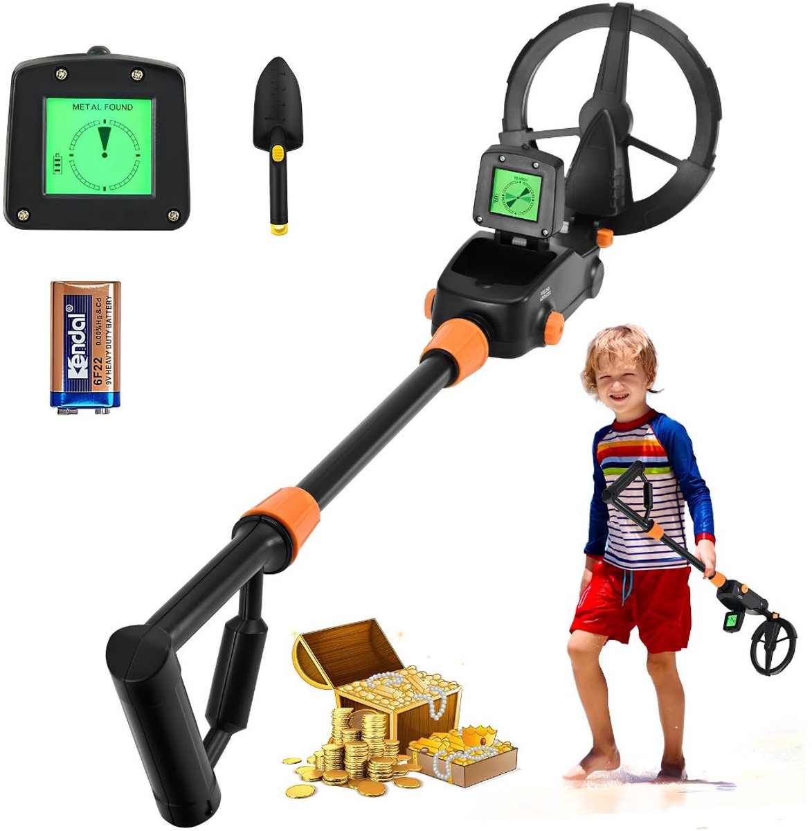 NIVA® Metaaldetecktor voor Kinderen - Waterdicht & Lichtgewicht - Metaaldetector - Zwart - 43cm x 18cm x 8cm