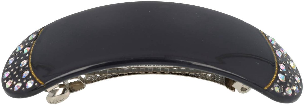 Haarsoires Haarspeld Patentspeld 9cm – Glitter Steentjes - Grijs - Haarspelden voor Dames - Haarklem - Haarclip - Haaraccessoires - Hair Clip - Decoratieve Haaraccessoire