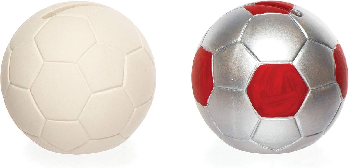 Schoolagenda voetbal - Keramische spaarpot - 8,5 cm - Aanpasbaar en Te versieren - Voor Kinderen en Creatief Gebruik