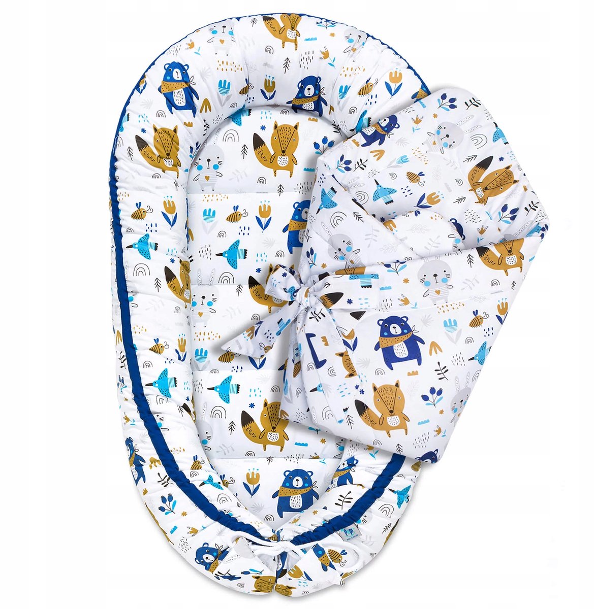 Baby Nest met Swaddle - Katoen Blue Bear Pepi