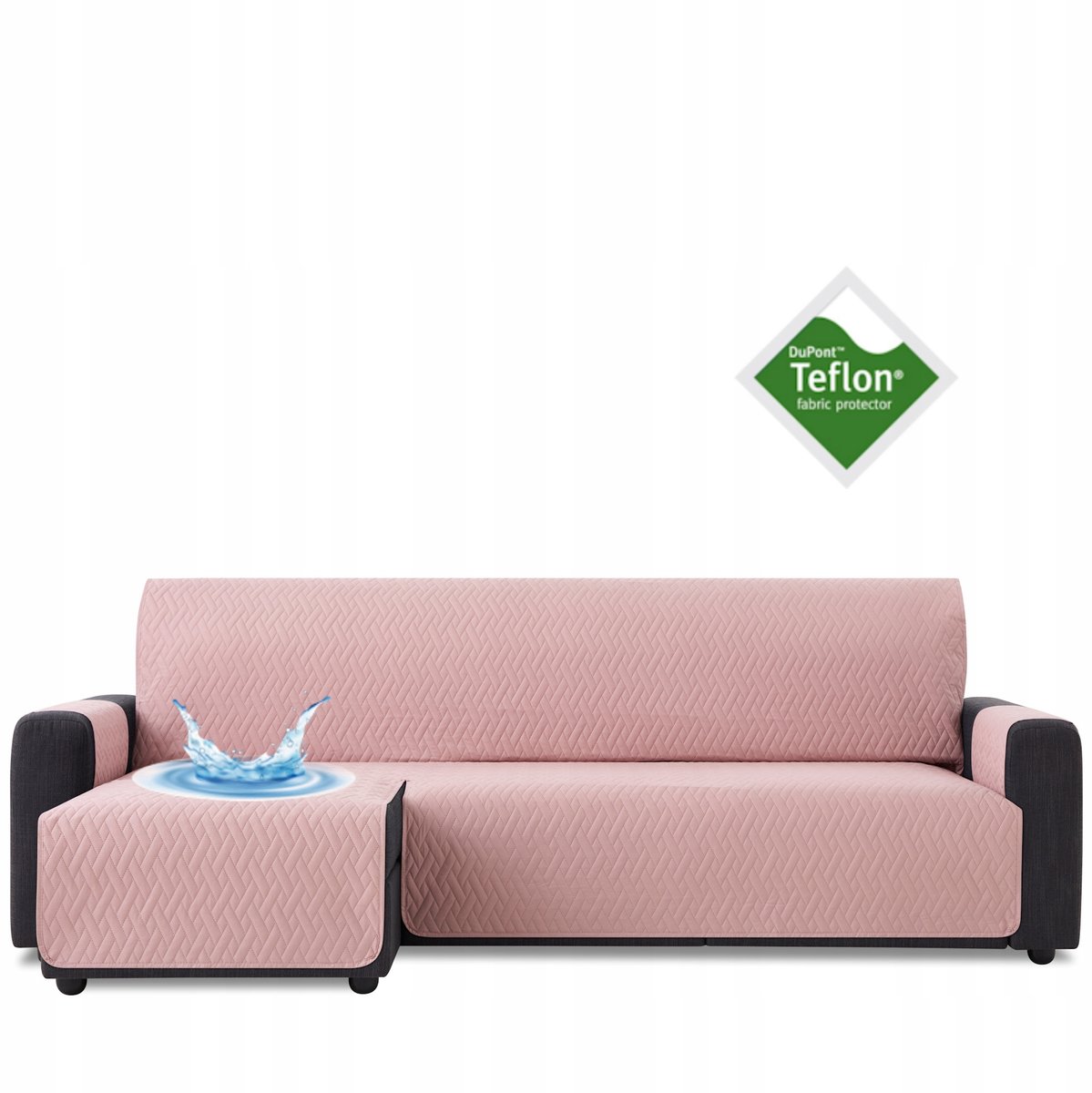Waterdichte bankhoes hoekbank beschermhoes roze 240 cm links