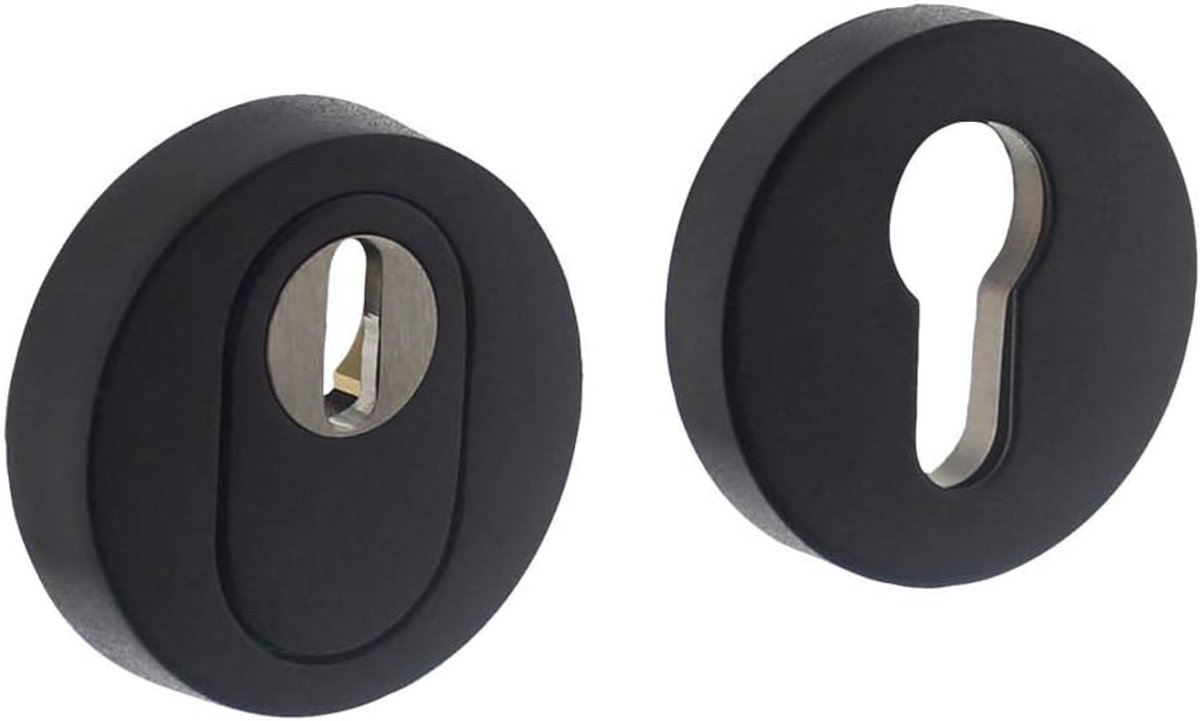Safety rosette SKG*** - kerntrekkingsbescherming - mat zwart - extra veilig voor buitendeuren - ShopVlot
