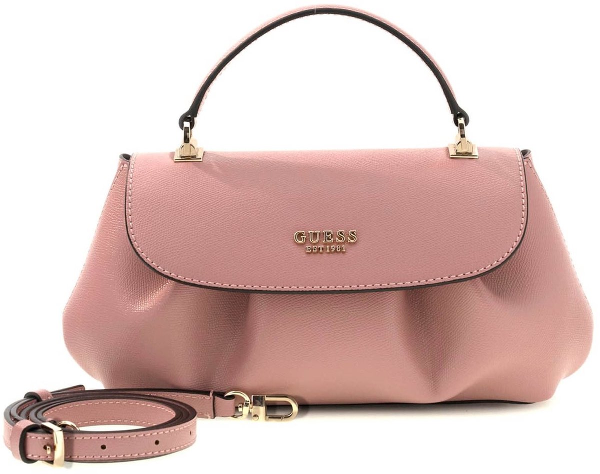 GUESS schoudertas handtas Amorette Top Handle Flap Bag Rosewood roze