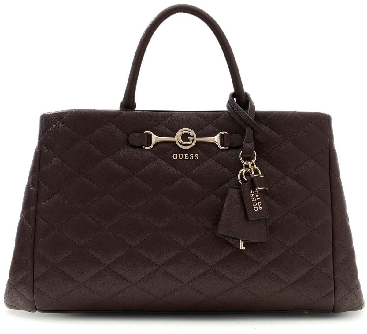 GUESS schoudertas handtas Frances Girlfriend Satchel Brown donkerbruin