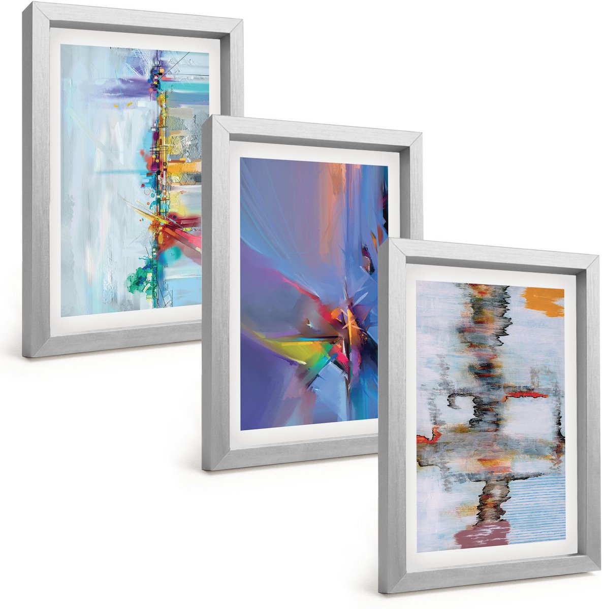 Tulup 4-Delige Schilderij Set - Abstracte composities in schilderstijl - 20 x 30 cm - Moderne Wanddecoratie - Slaapkamer - Stijlvolle Muurdecoratie