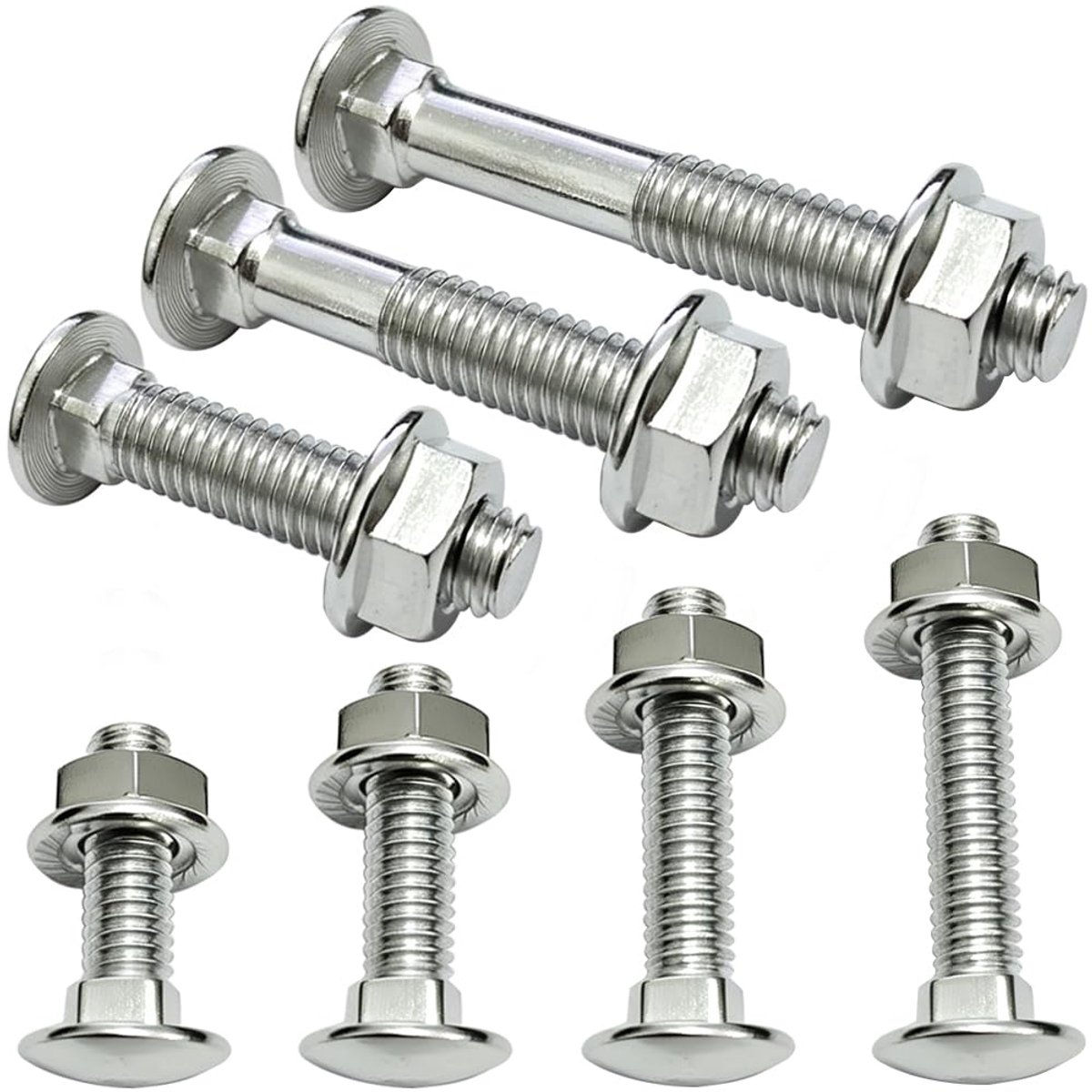 Set van 10 M6x75mm Scharnierbolts met Flensmoeren van Staal