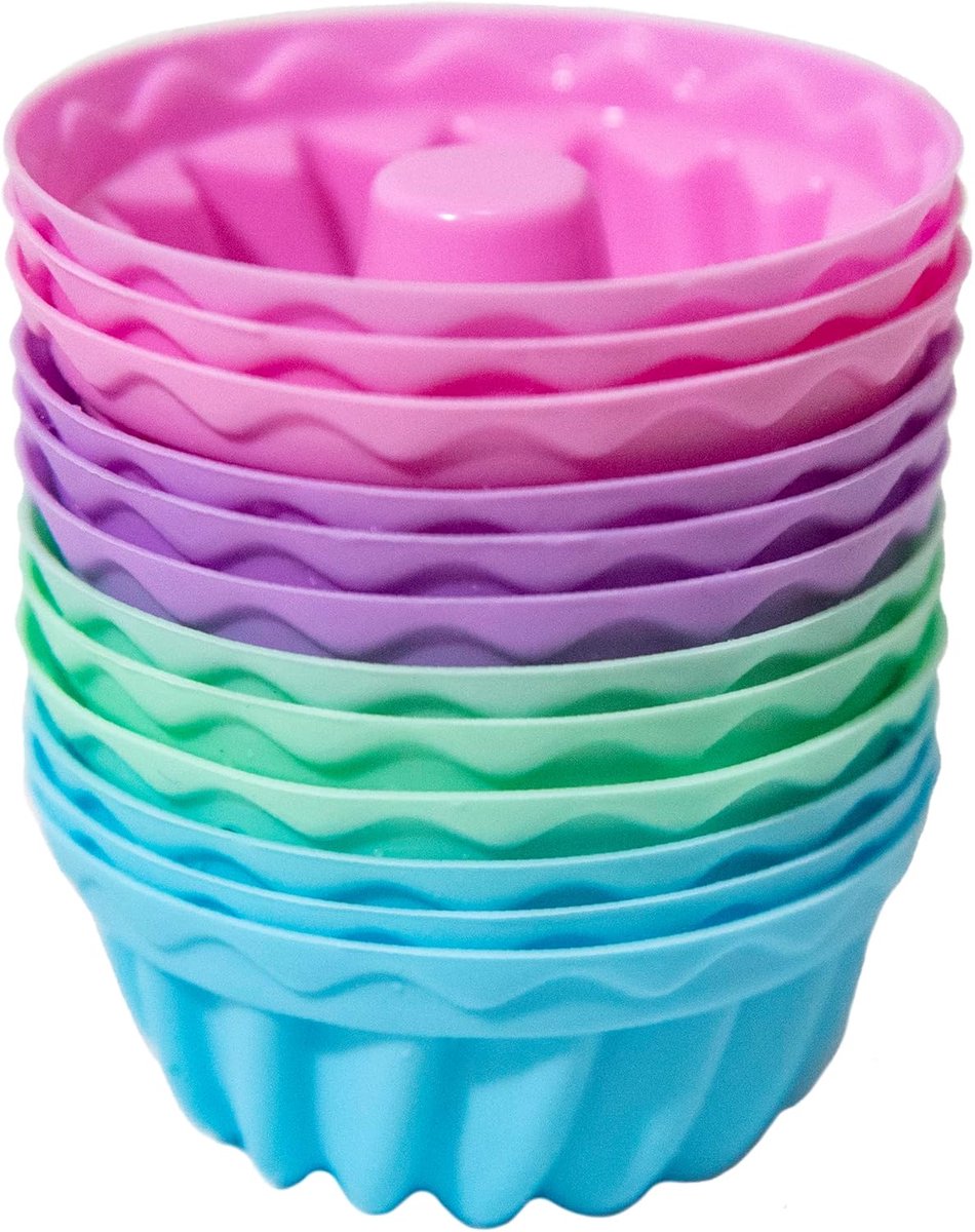 Mini turban vorm 6,5 cm - siliconen 12 stuks - herbruikbaar - ideaal voor muffins - ShopVlot