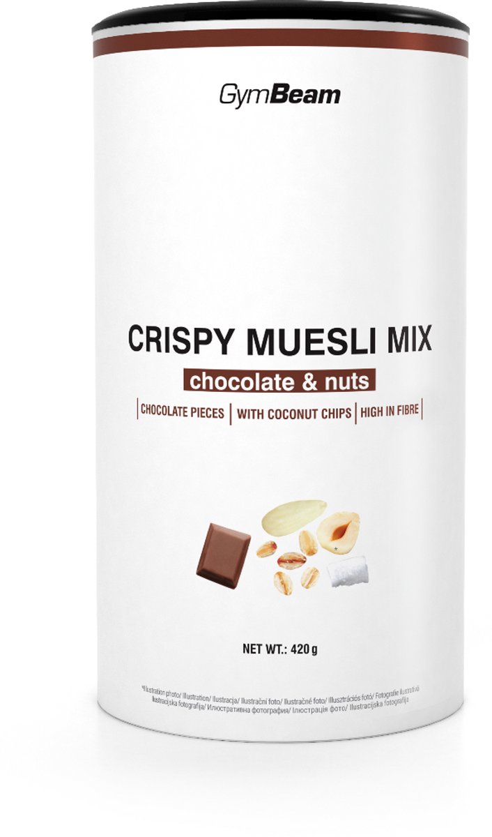 GymBeam Krokante mueslimix 420 g chocoladenoten