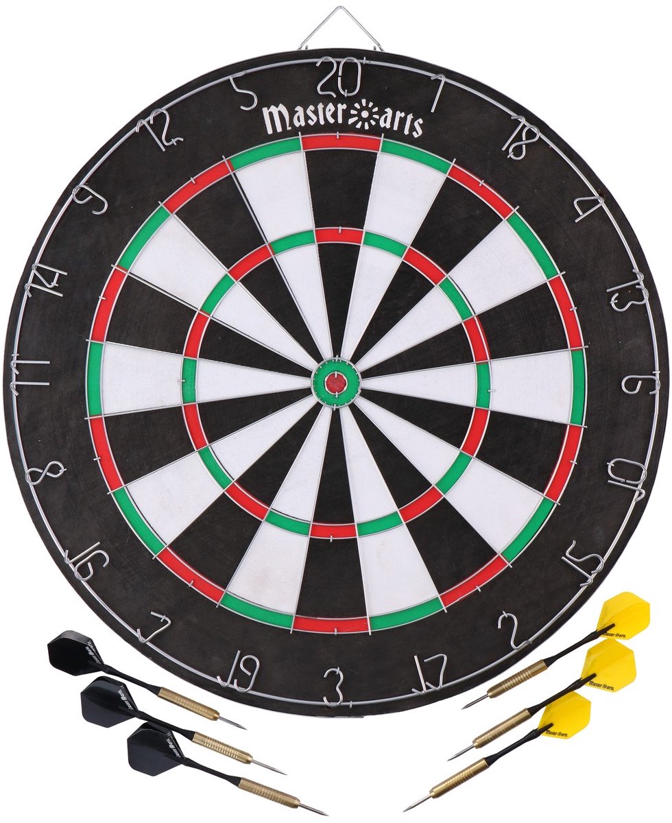 Masterdarts Dartbord 45cm x 2 cm met 2 setjes Pijlen