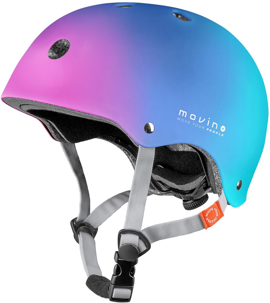 Movino - Element - M - regenboog - urban fietshelm met Dial-Fit systeem - ABS/EPS - 11 Ventilatiegaten - Fiets Skeelers Step