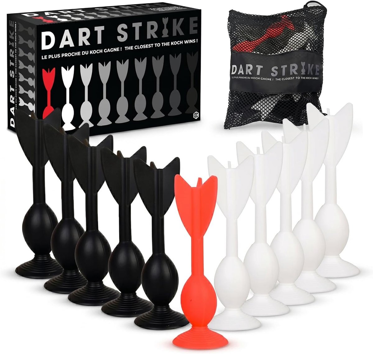 SnelShoppen - Dart Strike Mix Dartspel met Zuigcups & Petanque | 11 Siliconen Darts voor Binnen & Buiten | Leuk Gooi Spel voor Kinderen & Volwassenen
