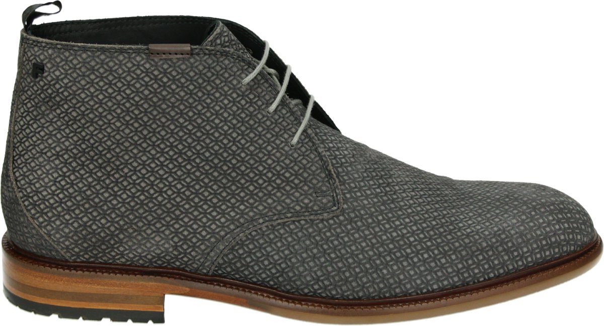 Floris van Bommel - DE NORMER 01.21 - Vrije tijd half-hoogHeren veterschoenHeren sneakers - Kleur: Grijs - Maat: 46