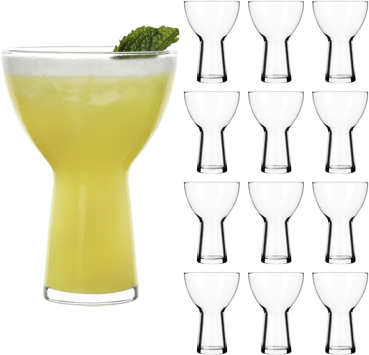 Libbey Symbio Margarita Glazen - Cocktailglazen Set - Ster Motief - Helder Geperst Glas - 444 ml - 12 Stuks