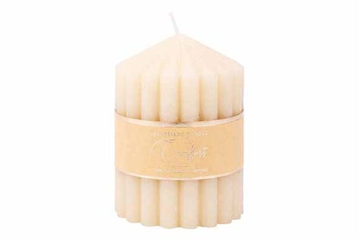 Kaars Ribble Beige 7x7xh10cm