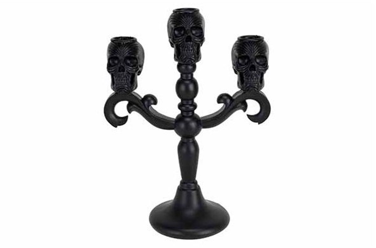 Kandelaar 3 Arms Skull Multi-kleur 19,5x 10xh25,5cm Langwerpig Resin