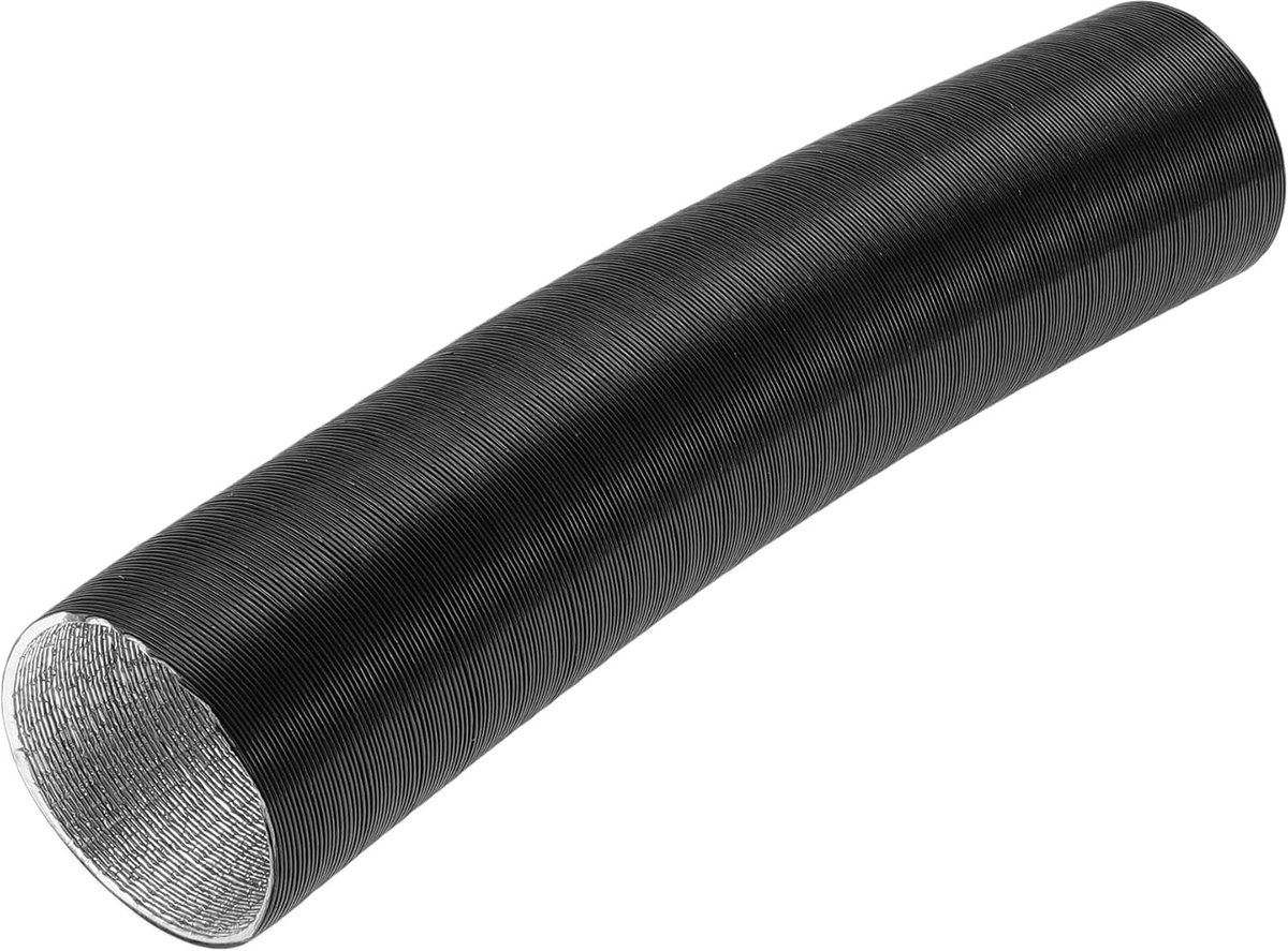 1 Stuk Auto Verwarmingsbuis 60Mm Id 80Cm Max L Warme Lucht Slang Auto Vrachtwagen Rv Bus Bestelwagen Boot Aluminiumfolie Zwart