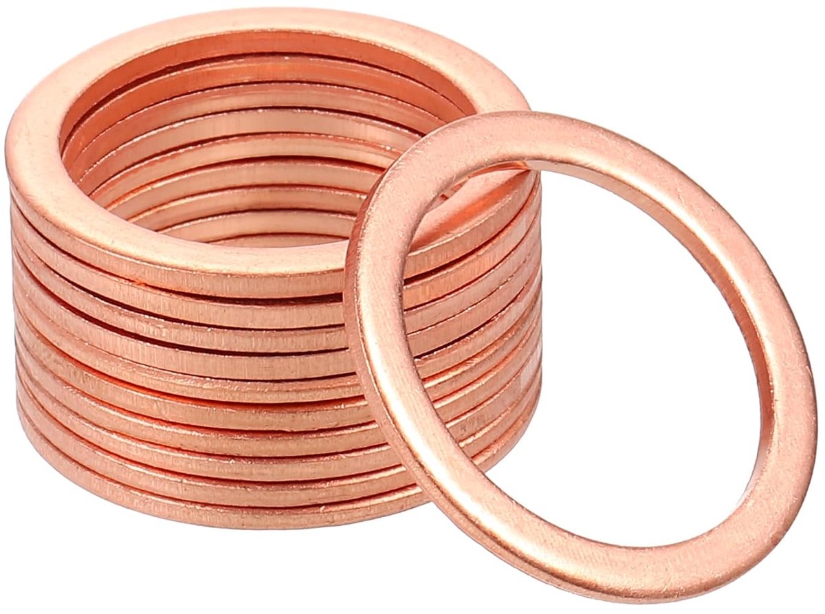30 stuks 22 mm x 28 mm x 1,5 mm koperen platte afdichtingen schroef voor bouten