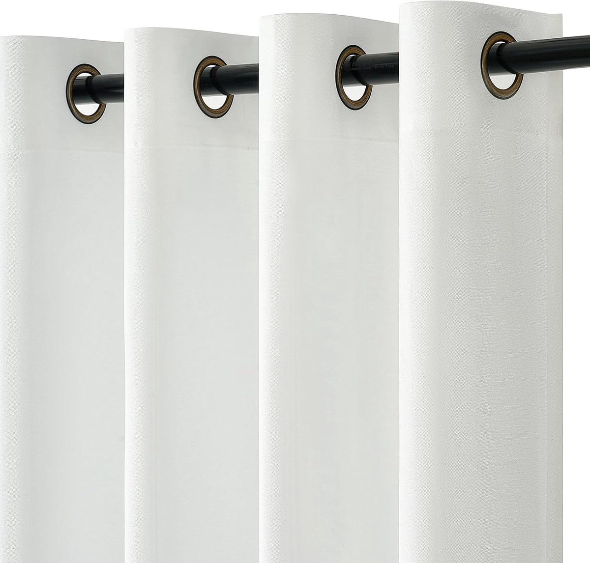 Gordijnen, wit, linnenlook, woonkamer, gordijnen, modern, semi-transparant, licht, filter, voile, gordijnen met oogjes, 140 x 245 cm, voor slaapkamer, balkondeur, kinderkamer, set van 2
