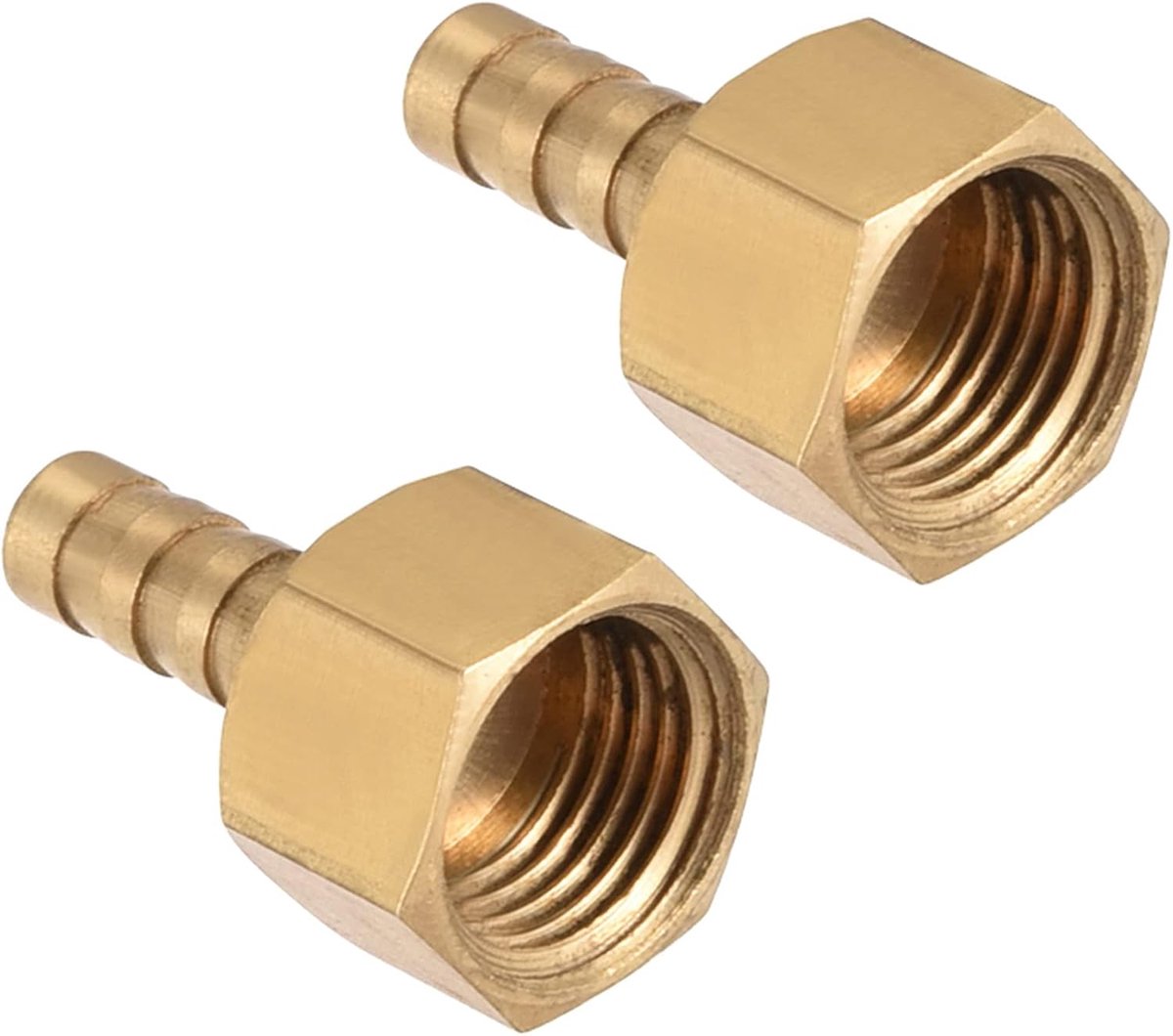 6 mm Barb G1/4 binnendraad x 2 stuks. Slang stekelfitting voor industrieel vacuüm en vloeistofsysteem, [messing]