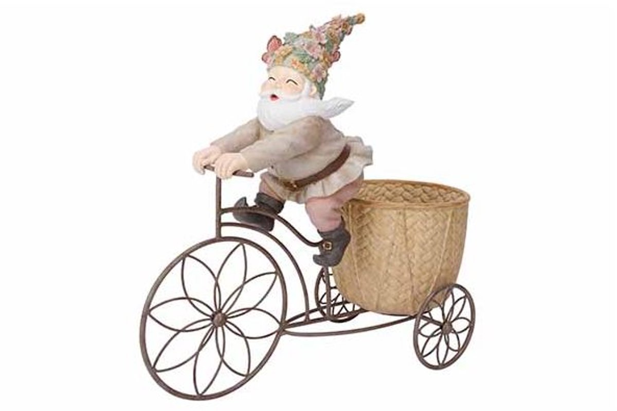Kabouter Bicycle Planter Basket Multi-kl Eur 37,7x17,6xh35,9cm Andere Resin