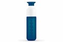 Dopper Original drinkfles in Cosmic Storm blauw met wit bovenstuk en opdruk.
