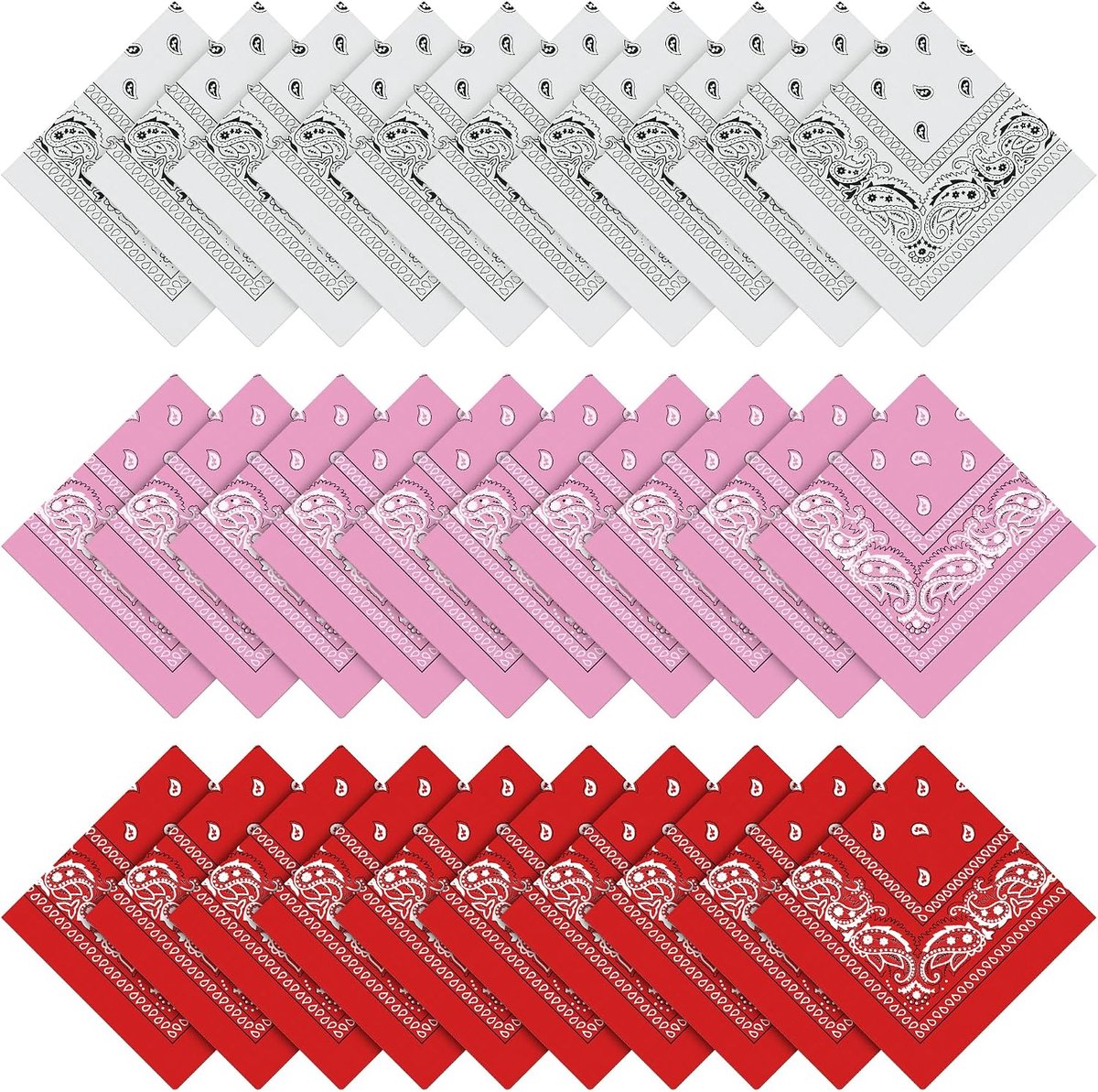 30 stuks paisley bandana's, uniseks multifunctionele bandana's voor vrouwen en mannen