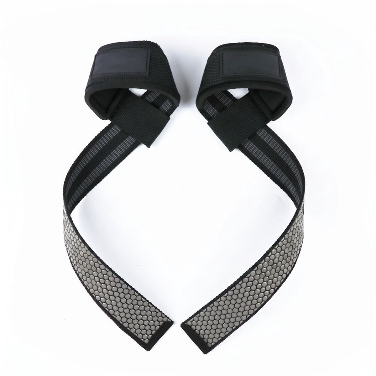 Verdikte tilband, geschikt voor krachttraining, bodybuilding en fitness – deadliftband – unisex, grijs honingraatsilicone met extra rubberen draden.