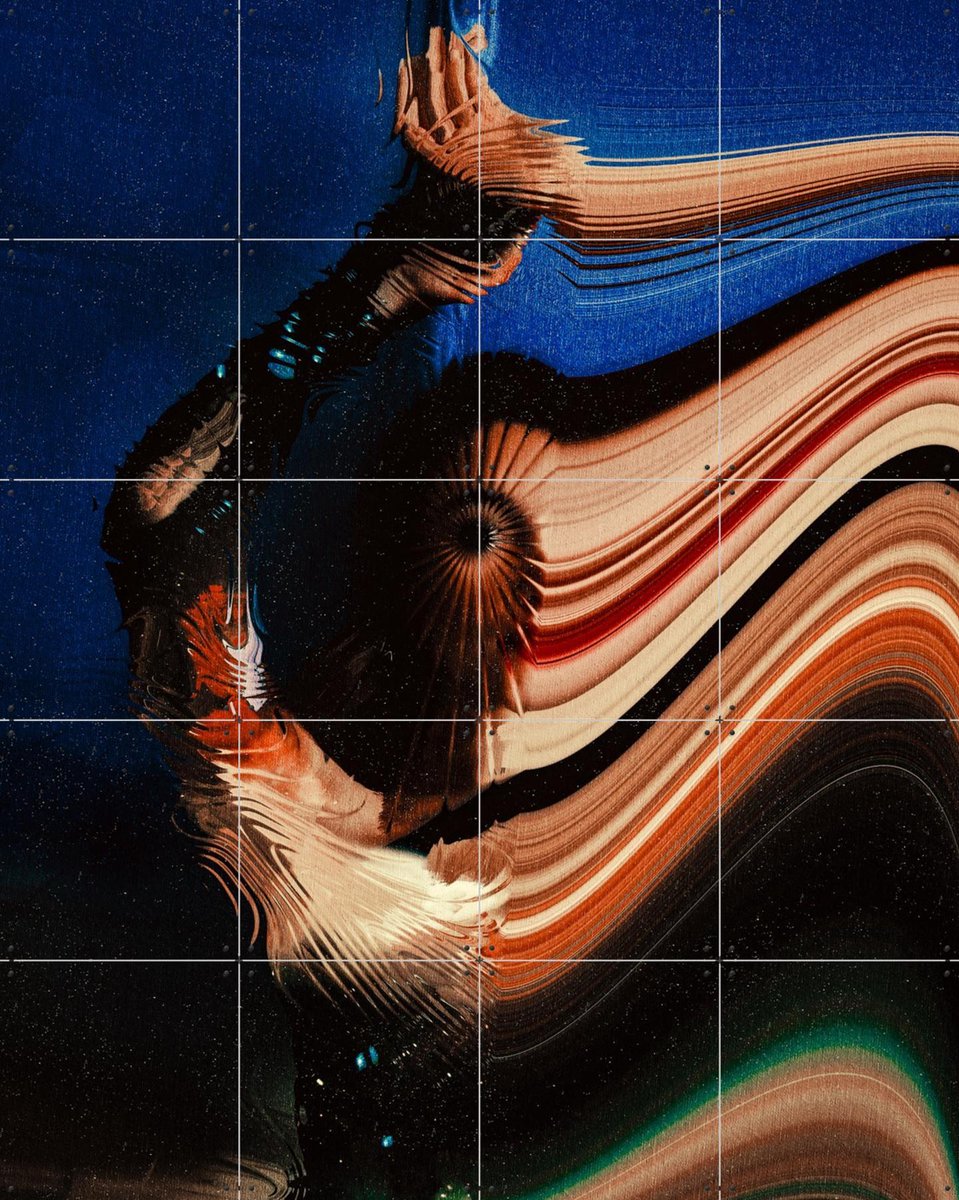IXXI Distortion, Vineet Suresh - 80 x 100 cm - Gratis ophangtool - Grote wanddecoratie en posters - Digitale Kunst, Surrealisme, Kleurrijk, Abstract