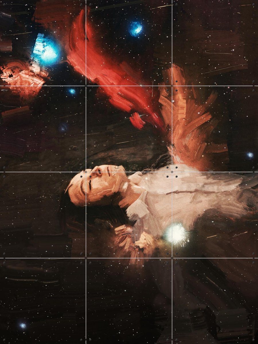 IXXI Swimming In Space, Vineet Suresh - 60 x 80 cm - Gratis ophangtool - Grote wanddecoratie en posters - Modern, Surrealisme, Olieverf, Kwaststreken