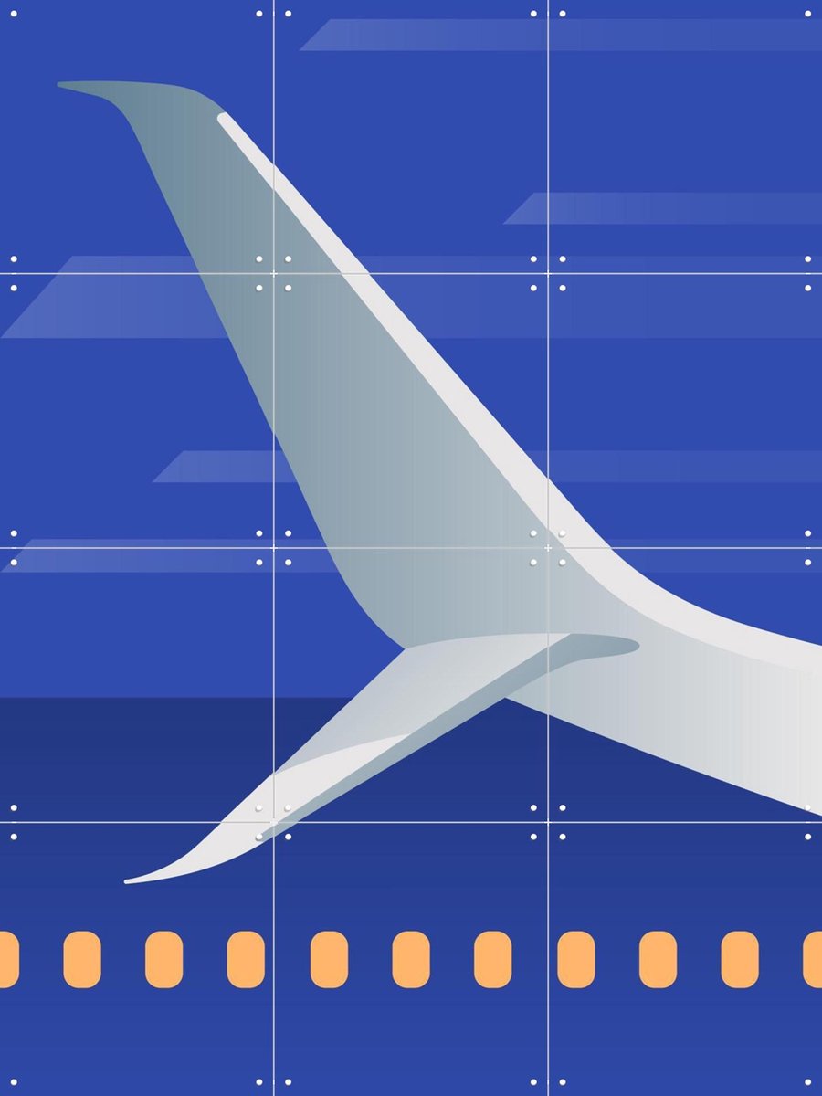 IXXI Winglet, Tim Lautensack - 60 x 80 cm - Gratis ophangtool - Grote wanddecoratie en posters - Minimalisme, Digitale Kunst, Modern, Gang, Trap