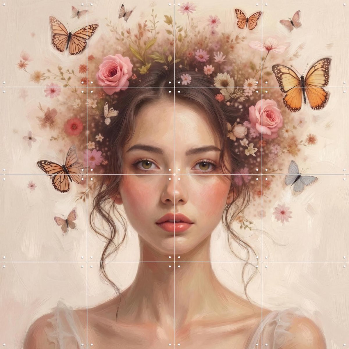 IXXI Vivienne of Wings, IXXI Studio - 80 x 80 cm - Gratis ophangtool - Grote wanddecoratie en posters - Surrealisme, Fantasierijk, Digitale Kunst