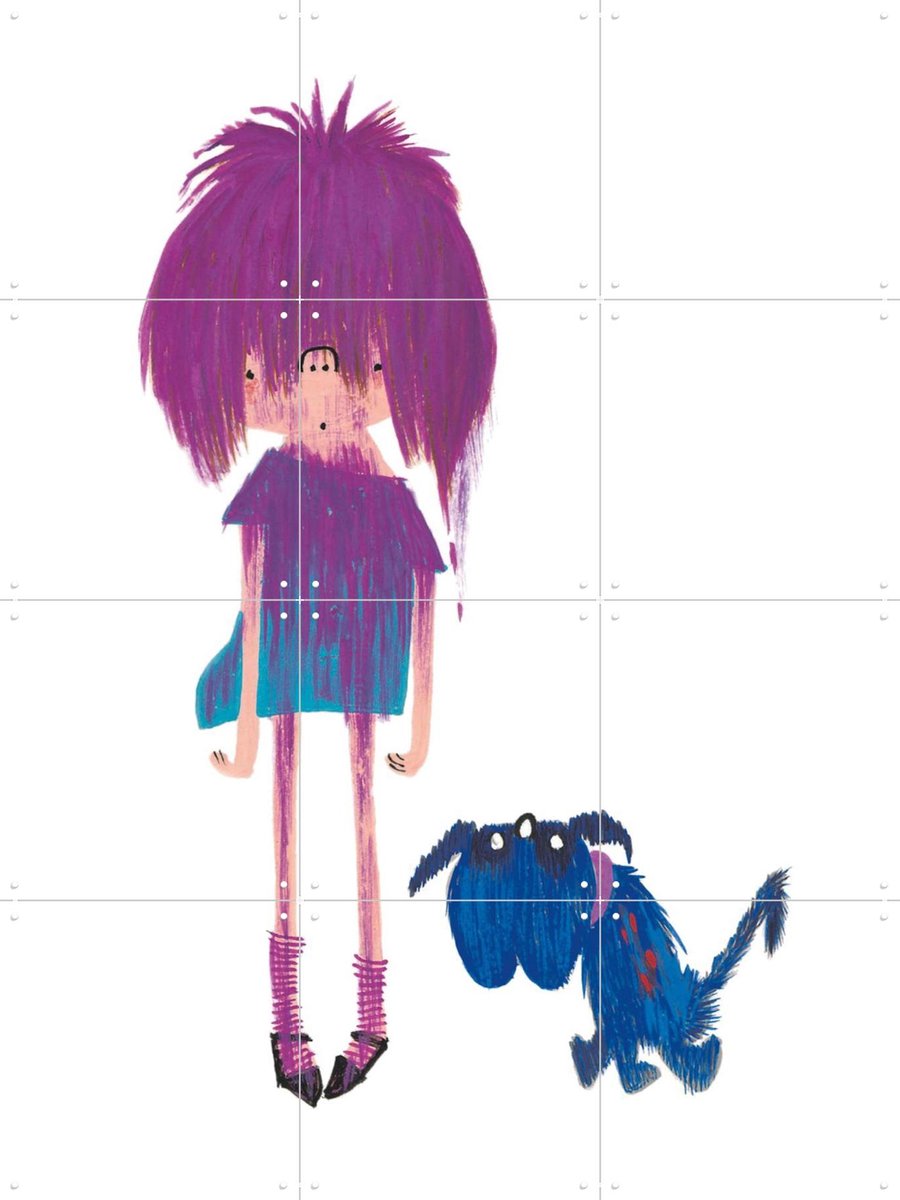 IXXI Verfongelukje, Fiep Westendorp - 60 x 80 cm - Gratis ophangtool - Grote wanddecoratie en posters - Speels, Tekeningen, Kinderkamer, Kinderen