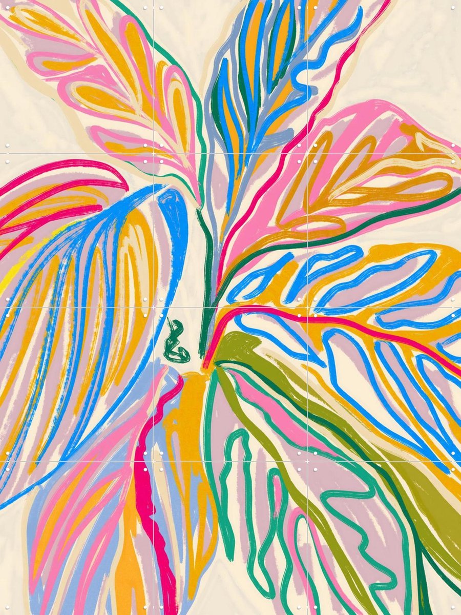 IXXI Rhythms of Bloom, Uma Gokhale & Various - 60 x 80 cm - Gratis ophangtool - Grote wanddecoratie en posters - Abstract, Gang, Slaapkamer
