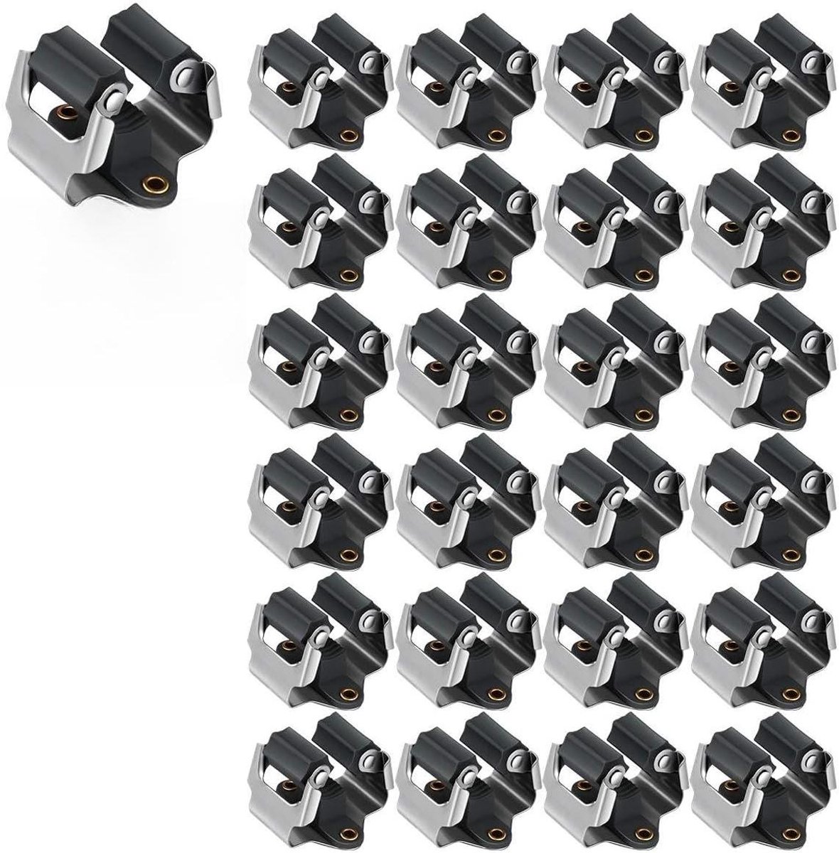 Gereedschapshouder Set - Wandorganizer Hangers - Orde Scheppen - Roestvrij Staal - 25 Stuks - Zwart