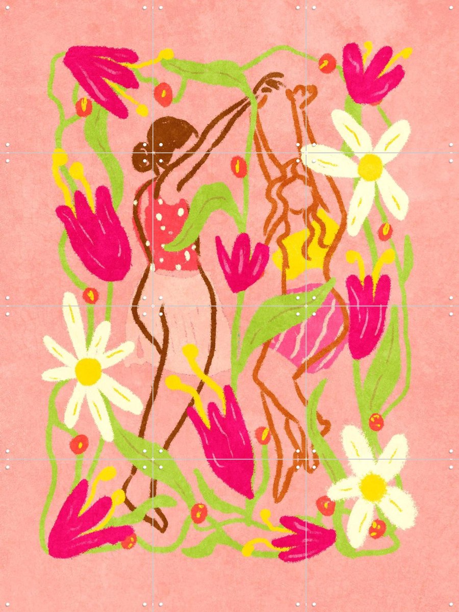 IXXI Spring Dance, Raissa Oltmanns - 60 x 80 cm - Gratis ophangtool - Grote wanddecoratie en posters - Fantasierijk, Illustraties, Speels, Woonkamer