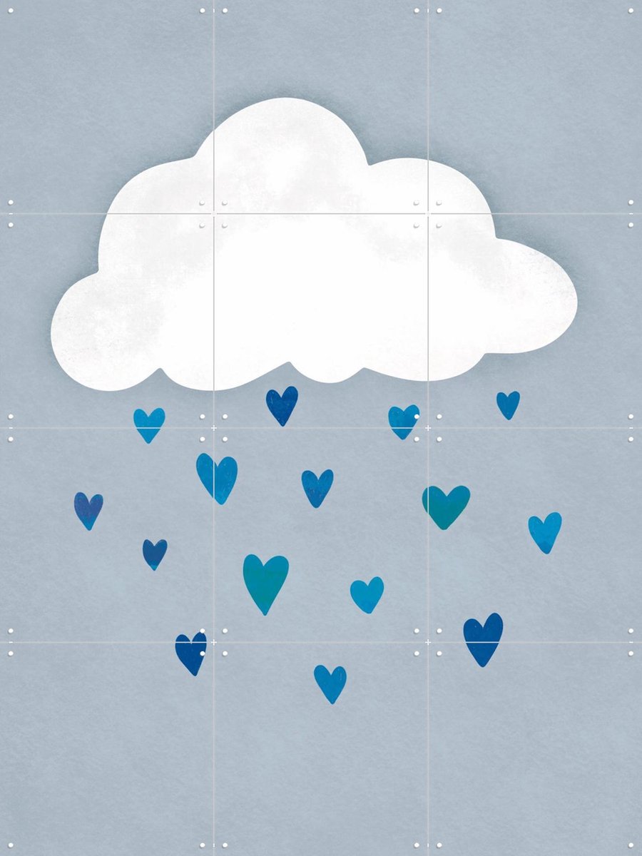 IXXI Hearts From The Sky, EMELIEmaria & Various - 60 x 80 cm - Gratis ophangtool - Grote wanddecoratie en posters - Abstract, Collage, Minimalisme