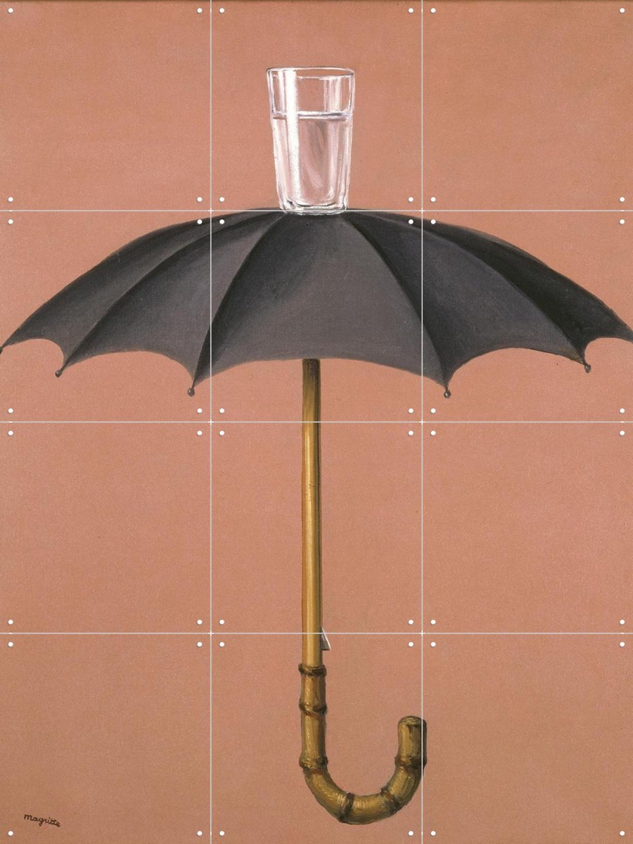 IXXI Les Vacances de Hegel (1958), Magritte & Standaard Uitgeverij - 60 x 80 cm - Gratis ophangtool - Grote wanddecoratie en posters - Geometrische