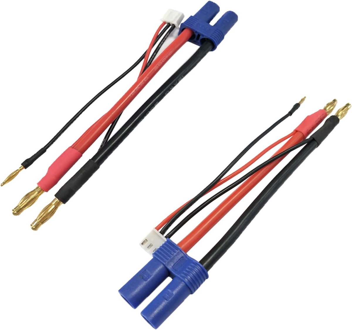 2 stks EC5 Vrouwelijke Connector naar 4 MM 4.0 MM Banaan Plug Bullet Connector met 2S Lipo JST-XH Balance Plug Lead Draad