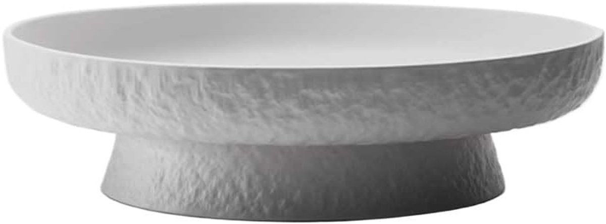 Fruitschaal Zwarte keramische fruitschaal met hoge voet, grote inhoud, geschikt als decoratie for op het aanrecht of keukentafel(Wit)
