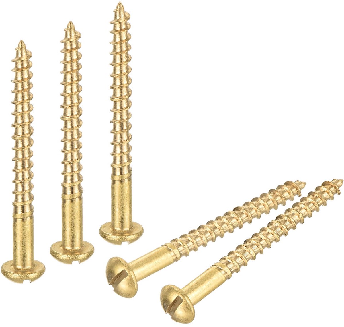 Houten schroeven M3 x 30 mm sleuf ronde kop messing zelftappende schroef 30 stuks