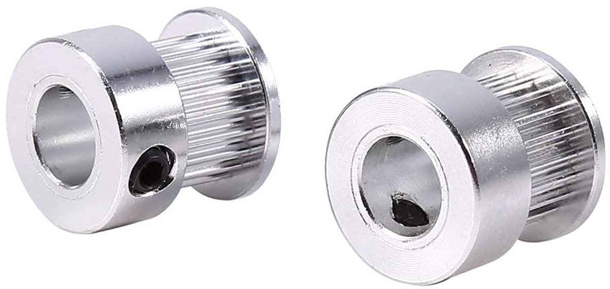 2 Stuks Distributieriemschijf 20 Tanden 8mm Boring Aluminium Distributieriemschijven, Flens Synchrone Wiel voor 3D Printer