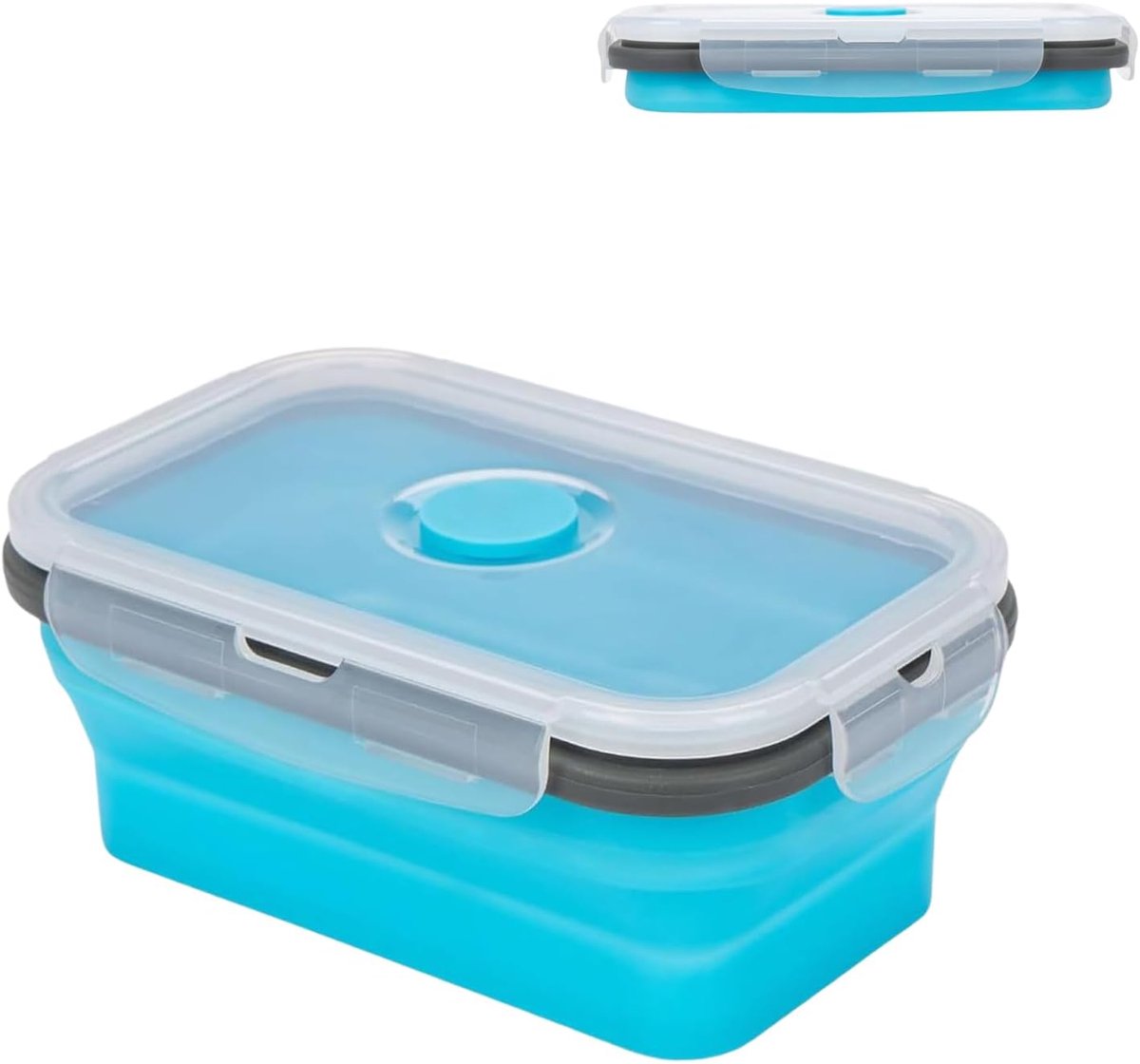 lunchboxen voor levensmiddelen, 500 ml, voedselcontainer, draagbaar, van siliconen, set van siliconen containers voor levensmiddelen, picknick, camping