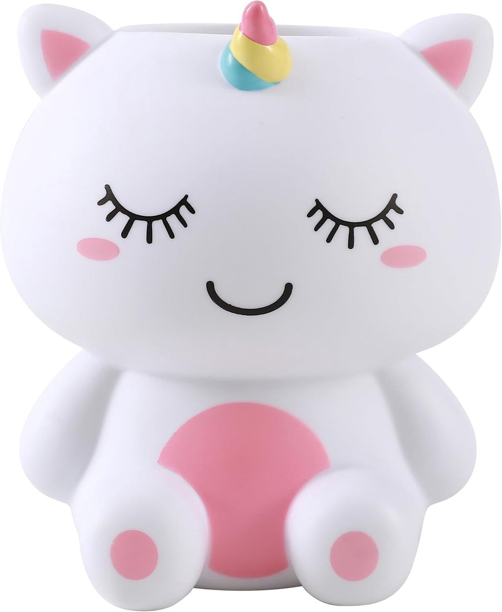 - 3D-Bureau-Organizer in Kawaii-Stijl voor Pennen en Accessoires, Cadeau-Idee (Pink Cat) (UNICORN)