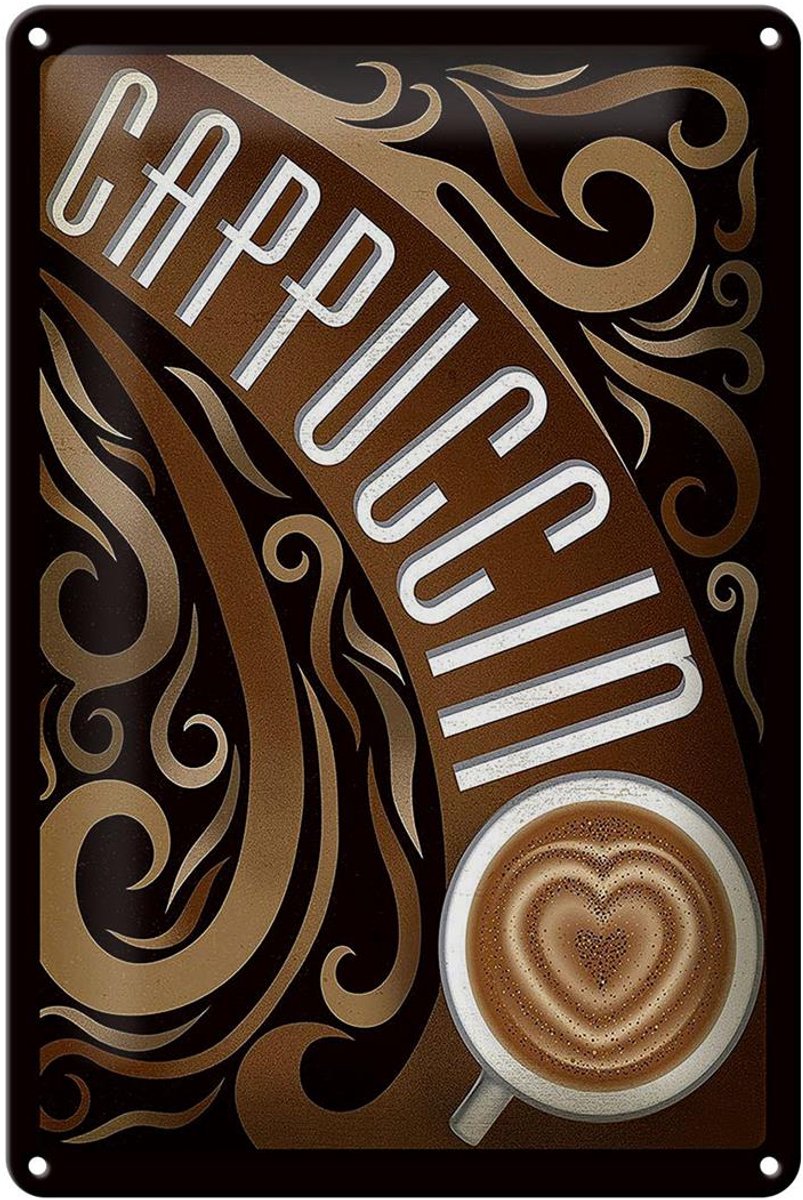 Blechschild Spruch 20x30cm Cappuccino Kaffee