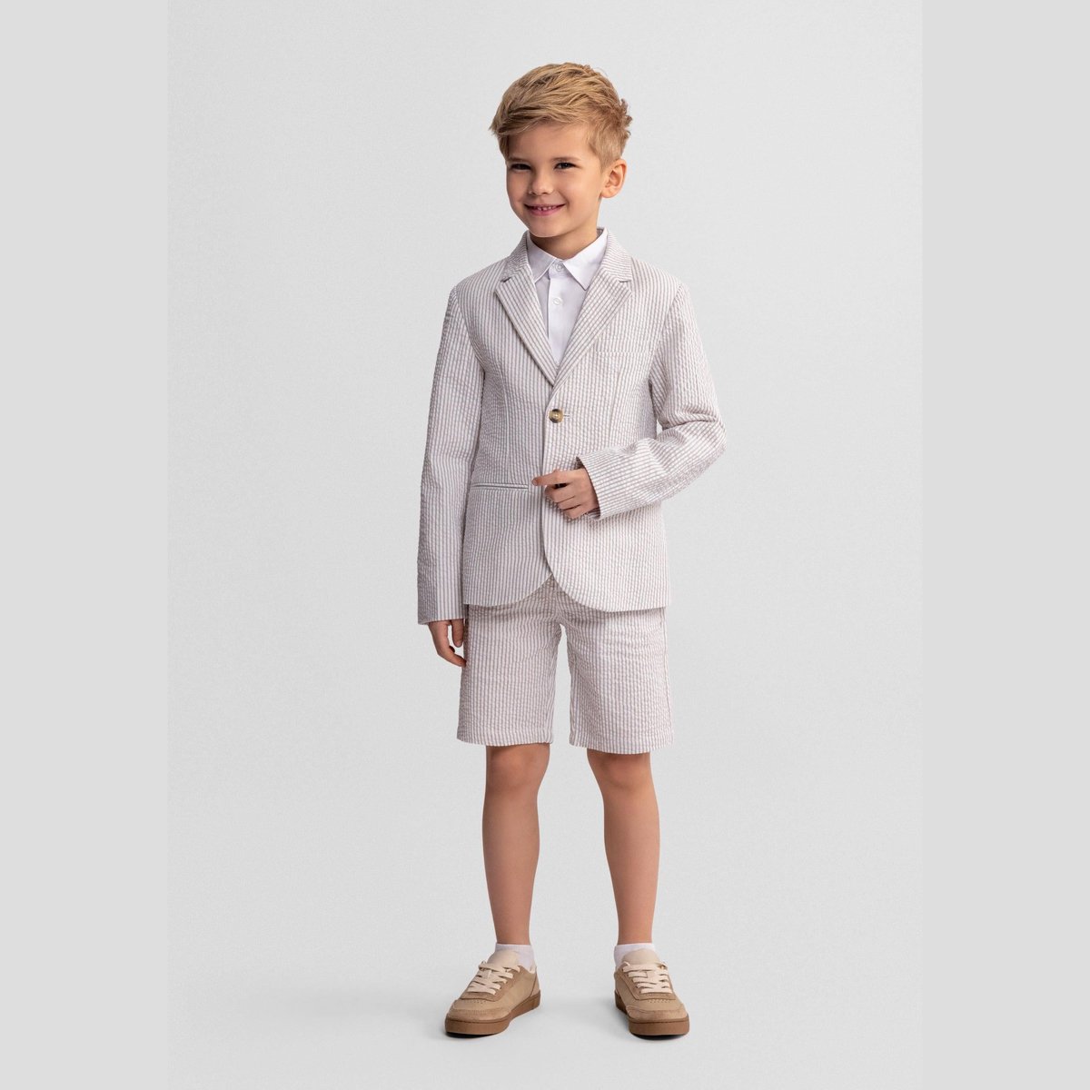 Minoti jongens blazer katoen - grijs