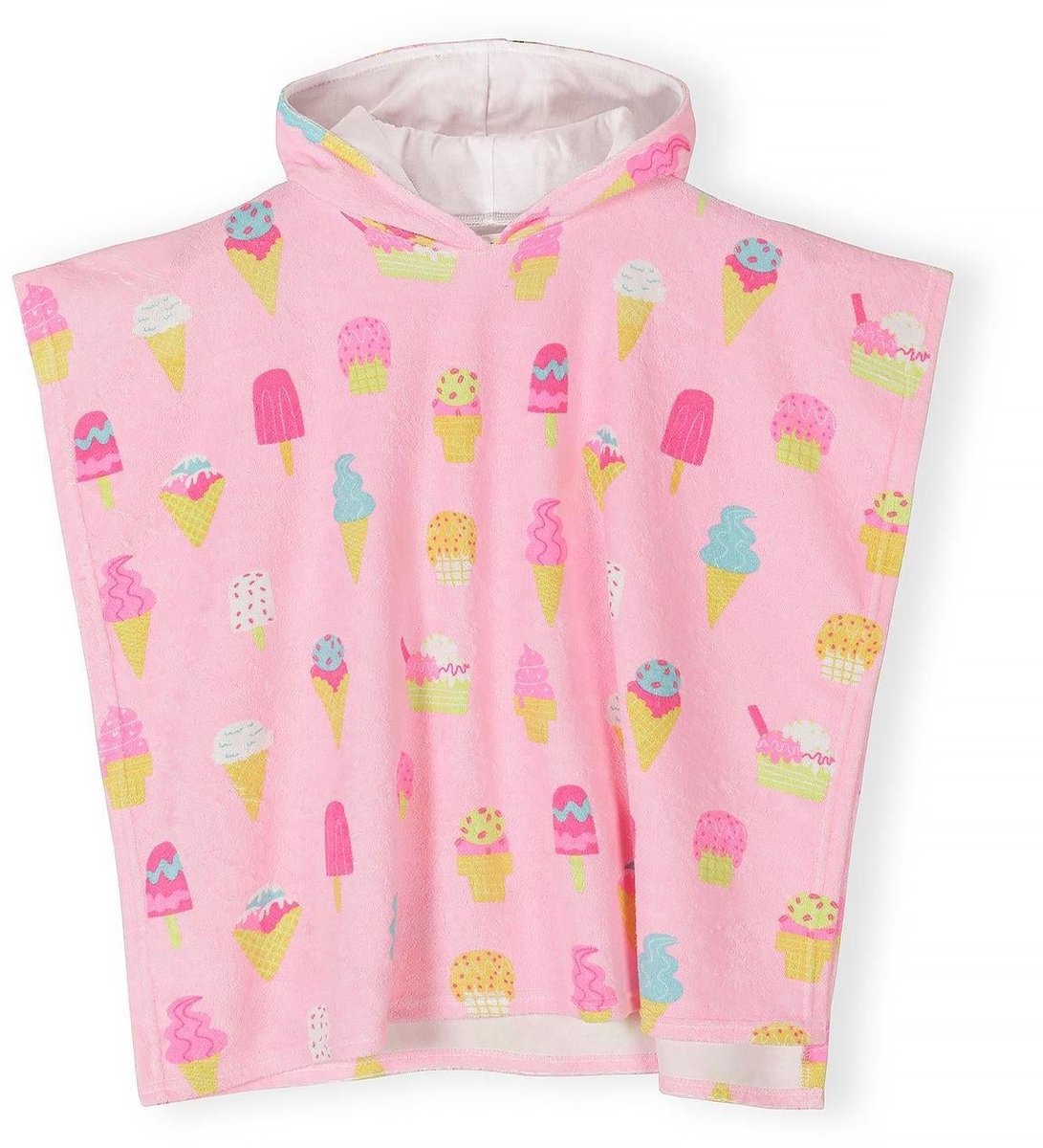 Minoti ijsjes badponcho meisjes met capuchon - strandjurkje