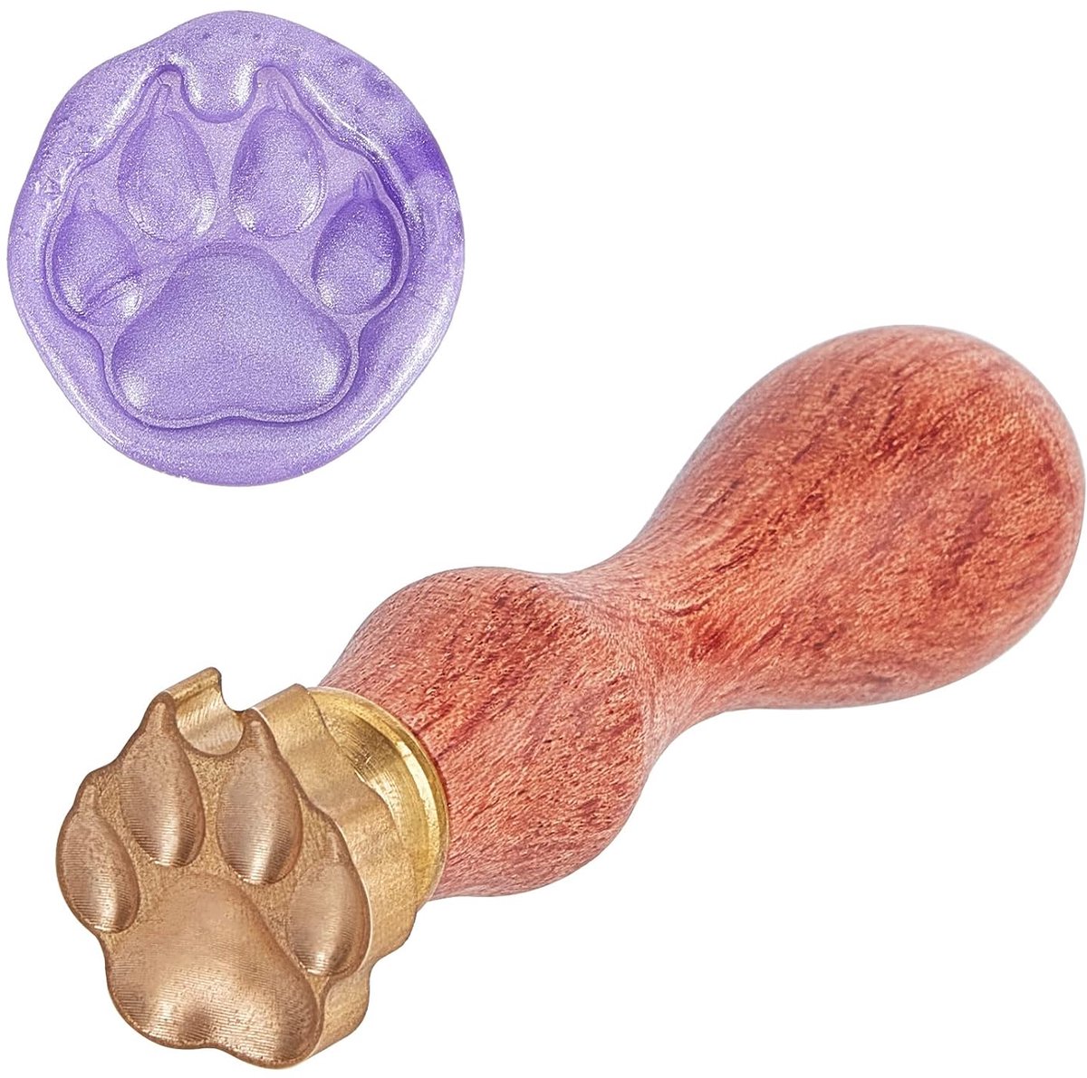 Hond Poot Print 3D Wax Seal Stempel Puppy Zegellak Stempel Verwijderbare Messing Hoofd Afdichting Stempel Met Houten Handvat Voor Uitnodigingen Kaarten Gift Wrap Scrapbooking