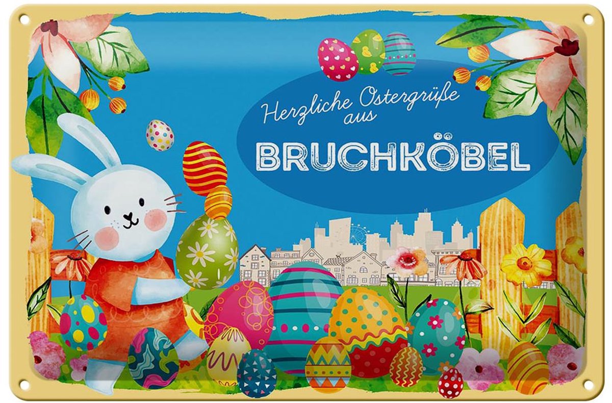 Blechschild Ostern Ostergrüße 30x20cm BRUCHKÖBEL