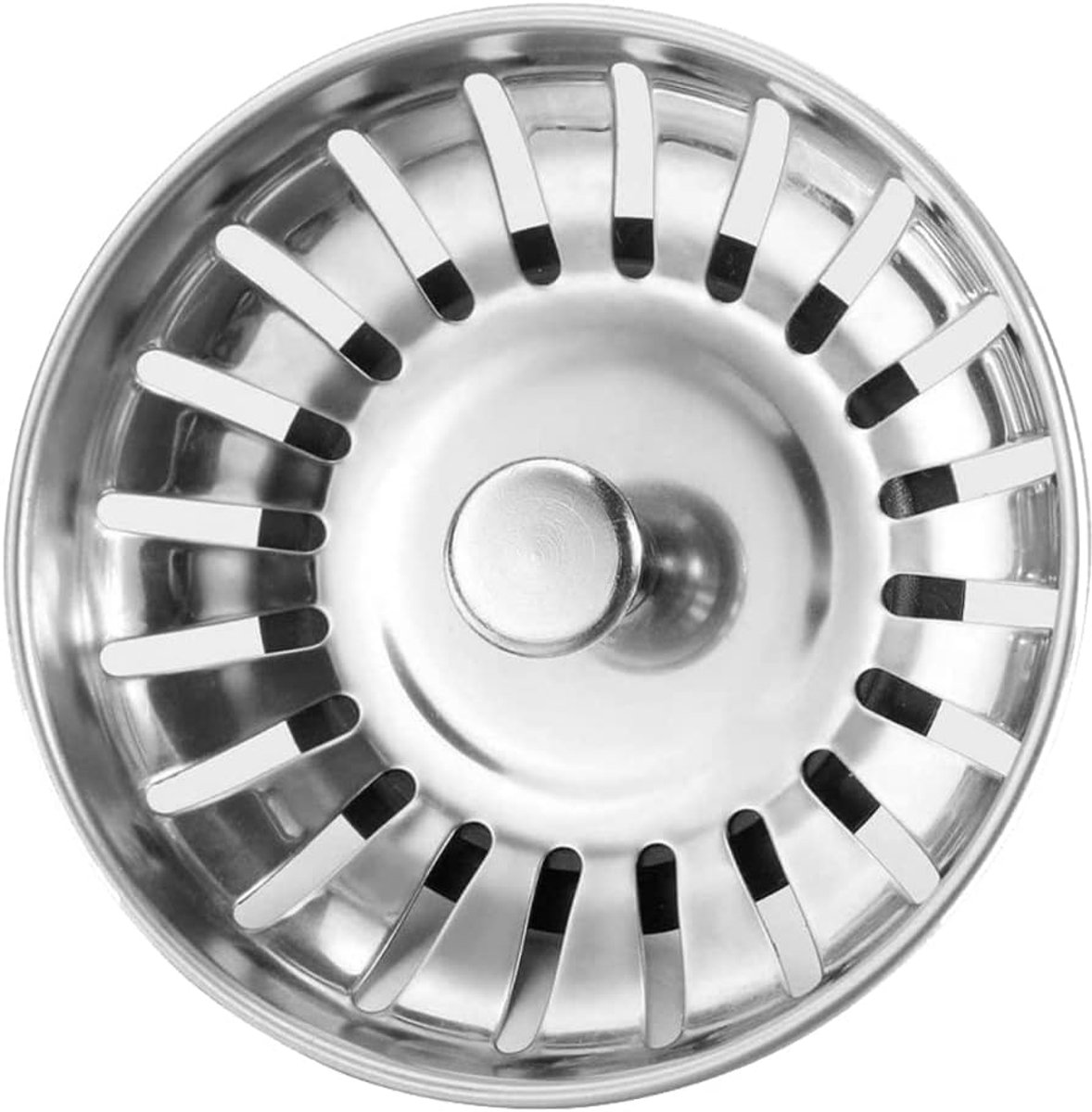zeefmand, voor spoelbakken met 40 mm en diameter 80 mm, van roestvrij staal