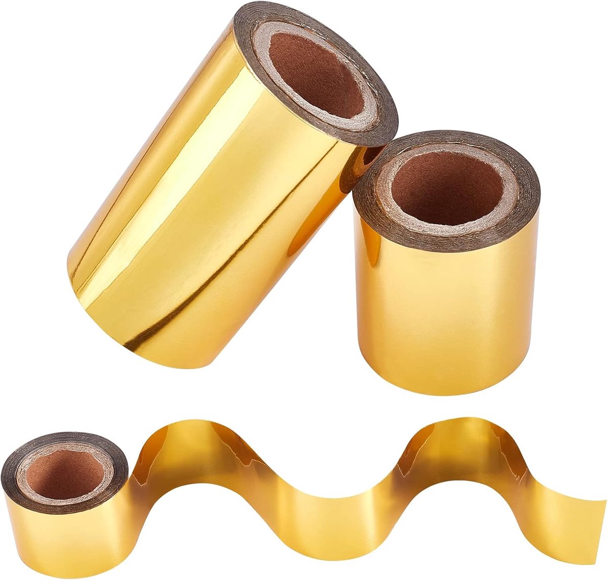 3 rollen in totaal 90 m heet stempelpapier, 3 maten, reactief aluminiumfolie, goudkleurig, warmteoverdracht, aluminiumfolie, voor scrapbooking, papierambachten